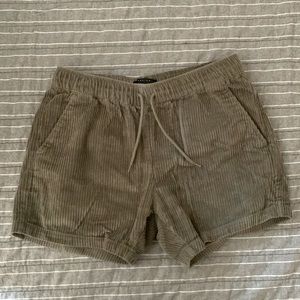 ASOS DESIGN cord shorter shorts in light green